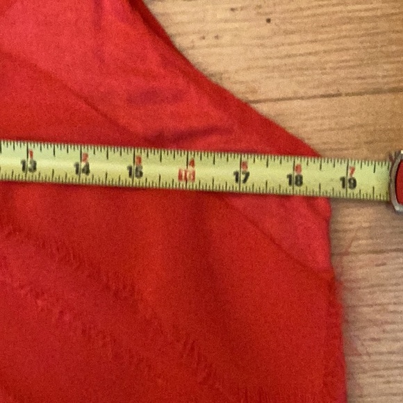 Logix size large red tank top with spaghetti straps & decorated w/strips of ray - Picture 7 of 9